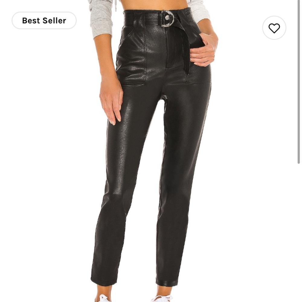 Revolve Superdown Belted Leather Skinny Pants